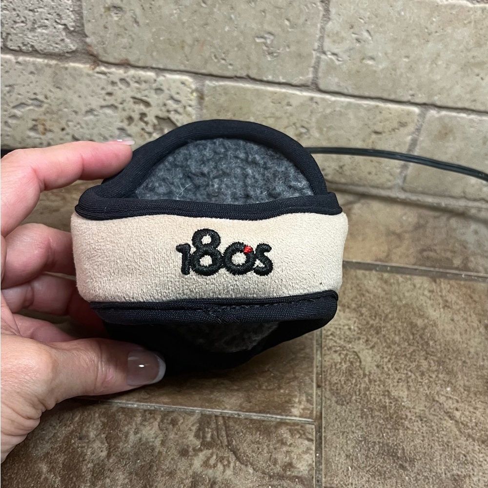 Children’s unisex 180s Black and Cream Ear Warmers